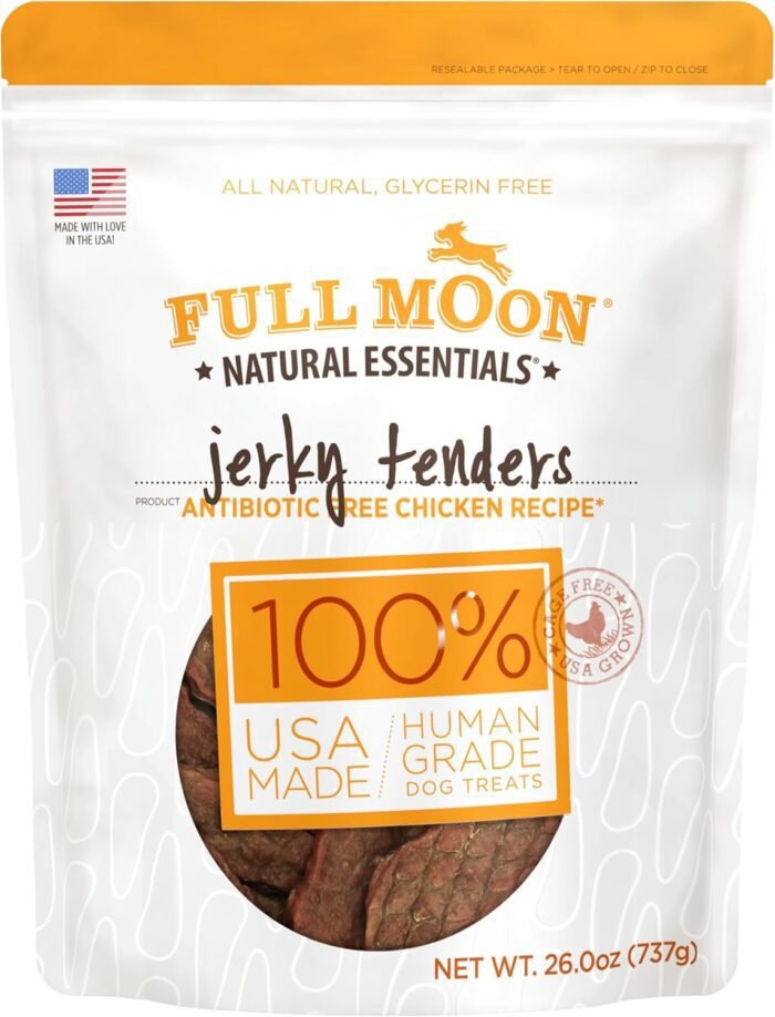 Full Moon Chicken Jerky Tenders Healthy All Natural Dog Treats Human Grade Made in USA 26 oz