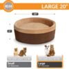 K&H Pet Products Thermo-Kitty Bed Heated Cat Beds for Large Indoor Cats & Dogs, Calming Warming Pillow Pet Bed, Machine Washable, Removable Heater, Safety Listed - Large 20" Round Mocha/Tan - Image 2