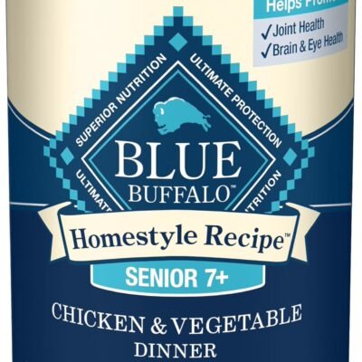 Blue Buffalo Homestyle Recipe Senior Wet Dog Food, Made with Natural Ingredients, Chicken Dinner with Garden Vegetables, 12.5-oz Cans (12 Count)
