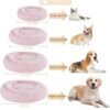 WNPETHOME Calming Dog Bed Cat Bed Donut, Faux Fur Pet Bed Self-Warming Donut Cuddler, Comfortable Round Plush Dog Beds (20 x 20 x 8 Inch, Light Pink) - Image 5