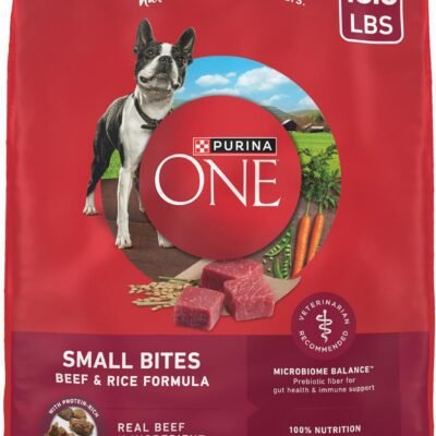 Purina ONE Small Bites Beef and Rice Formula Small High Protein Dry Dog Food Natural With Added Vitamins, Minerals and Nutrients - 16.5 lb. Bag