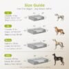 Extra Large Dog Bed - Orthopedic with Cooling Gel Memory Foam, Waterproof XL with Removable Washable Cover, 42" Dog Sofa Couch Dutch Velvet with Bone Toy, Light Gray
