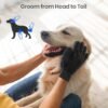 Pet Hair Remover Glove - Gentle Pet Grooming Glove Brush - Deshedding Glove - Massage Mitt with Enhanced Five Finger Design - Perfect for Dogs & Cats with Long & Short Fur - 1 Pack (Right-Hand), Blue - Image 4