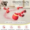 Potaroma Interactive Dog Ball Toys Touch Activated, Rechargeable, Squeaky Dog Toy, Moving Wicked Ball for Pup with Rope for Medium Small Dogs Puppy Dark Red - Image 2