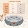 Nobleza Dog Bed Medium Size Dog, Plush Anti Anxiety Donut Round Orthopedic Dog Bed for Sleeping, Supportive Washable Calming Warming Soft Non-Slip Cat Beds for Indoor Cats Washable, 28in, Light Grey