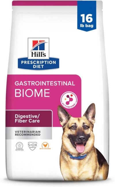 Hill's Prescription Diet Gastrointestinal Biome Digestive/Fiber Care with Chicken Dry Dog Food, Veterinary Diet, 16 lb. Bag