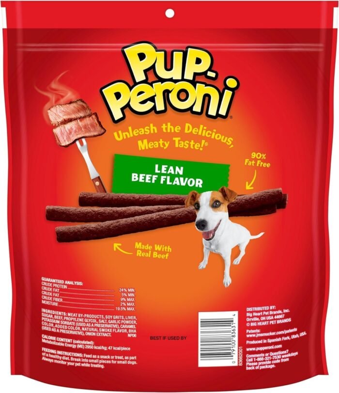 Pup-Peroni Dog Treats, Lean Beef Flavor, 22.5 Ounce, Made with Real Beef, 90% Fat Free