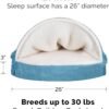Furhaven 26" Round Orthopedic Dog Bed for Medium/Small Dogs w/ Removable Washable Cover, For Dogs Up to 30 lbs - Sherpa & Suede Snuggery - Blue, 26-inch