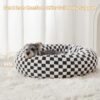 BFPETHOME Donut Dog Beds for Small Dog, Round Cat Beds for Indoor Cats, Calming Pet Bed for Puppy and Kitty with Non-Slip Bottom, Cute Fancy Dog Bed Machine Washable Plush Fabric - Image 3