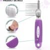 Poodle Dematting Fur Rake Comb Brush for Dogs and Cats - Long 2.5" Steel Safety Blades Metal Comb for Detangling Matted or Knotted Undercoat Hair - Image 2