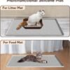Cat Mat for Litter Box, Large 34" X 22" Cat Litter Mat, Waterproof Silicone Pad for Floor, Gray - Image 6
