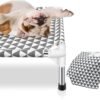 Elevated Outdoor Dog Bed, Medium Size, Cotton Material, Non-Slip Feet, Fits up to 70lbs