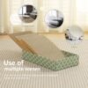 MECOOL Cat Scratching Board，3PC Scratch Pad with Box，Reversible Corrugated Scratcher Cardboard and Lounge Bed for Indoor Cats, Catnip - Image 6