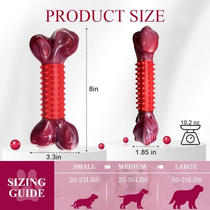 Apasiri Tough Dog Toys for Aggressive Chewers Large Breed, Dog Chew Toys for Aggressive Chewers, Nylon and Rubber, Large Dogs Toys Outdoor Teething