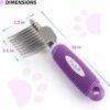 Poodle Dematting Fur Rake Comb Brush for Dogs and Cats - Long 2.5" Steel Safety Blades Metal Comb for Detangling Matted or Knotted Undercoat Hair - Image 3