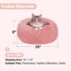Veehoo Calming Cat Bed & Dog Bed, Anti-Anxiety Donut-Shaped, Plush Faux Fur & Cotton, 20" Pink, Machine Washable, 15 lbs Max Weight - Image 5