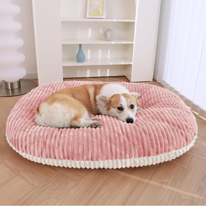 Patas Lague Reversible Orthopedic Dog Bed for Medium Dogs 30''x20'', Memory Foam Supportive Therapy Fillings Deep Sleep Pet Beds with Removable Cover Soft Warm Washable Cat Cuddler Bed Pink
