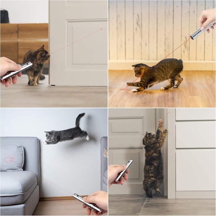 TBTeek Cat Toy for Indoor Cats, 3 Light Modes & 5 Adjustable Patterns, USB Rechargeable Interactive Kitten Pet Dog Toy, Portable Interactive Cat Toy Fun Chase Play Exercise