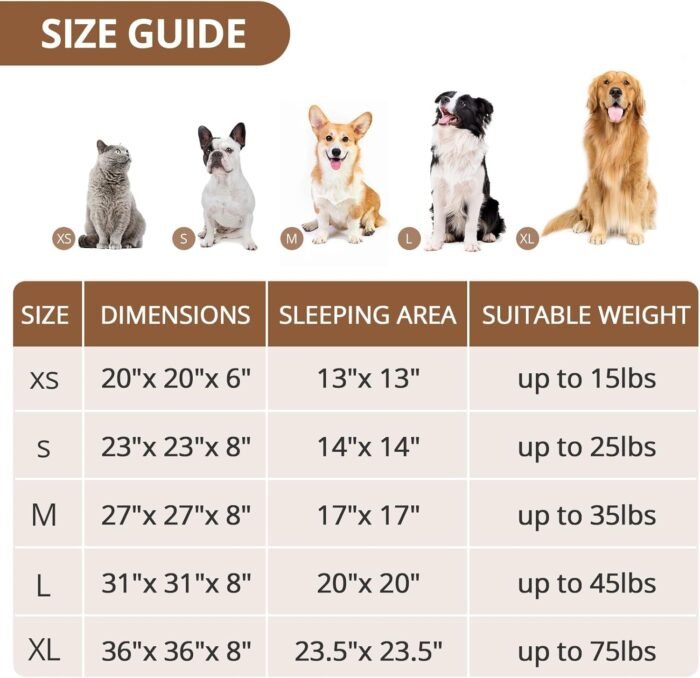 JOLLYVOGUE Small Calming Dog Bed, Anti-Anxiety Donut Cuddler Cat Bed with Anti-Slip Bottom, Fluffy Faux Fur Machine Washable Pet Cushion for Small Medium Dog & Cat, 20"