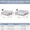 MEWOOFUN Cat Couch Bed, Pet Sofa for Indoor Cats Wooden Indoor Elevated Cat Beds with Removable Mattress Cover Suitable for Kitty, Puppy or Small Animal (Grey, Medium) - Image 7