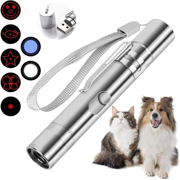 TBTeek Cat Toy for Indoor Cats, 3 Light Modes & 5 Adjustable Patterns, USB Rechargeable Interactive Kitten Pet Dog Toy, Portable Interactive Cat Toy Fun Chase Play Exercise