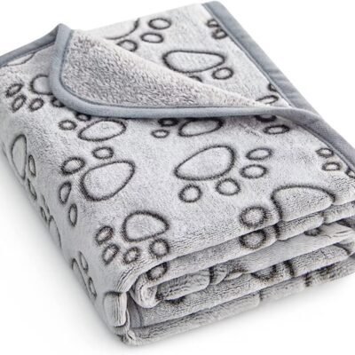 Stuffed® Premium Soft Dog Blanket Washable, 40"x32" Cat Blanket for Indoor Cats Large Medium Small Dog Gifts Puppy Essentials (Grey)