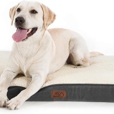 Bedsure Dog Bed for Large Dogs - Orthopedic Waterproof Puppy Beds with Removable Washable Cover, Egg Crate Foam Pet Mat, Suitable for Pet Up to 65 lbs