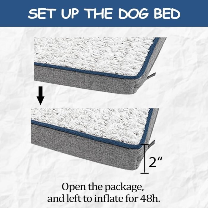 EMPSIGN Reversible Cool and Warm Dog Bed for Crate Pad, Pet Beds with Washable and Removable Cover, Dog Crate Bed Sleeping Mats, Bed for Dog Crate for Large Medium Small Dogs, Grey