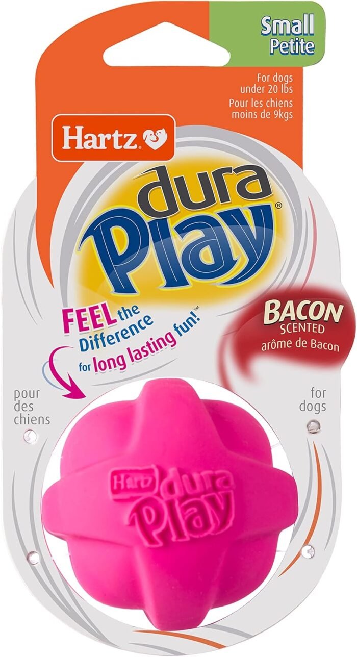 Hartz DuraPlay Bacon Scented Dog Toys, Small (Assorted Color)