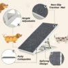Adjustable Dog Ramp Bed for Small Pets Folding Collapsible Cat Ramps with Non Slip Carpet Portable Indoor Puppy Ramp for Sofa,Chair
