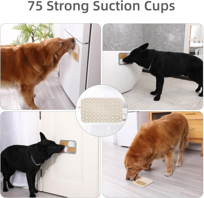 MateeyLife 2PCS Large Lick Mat for Dogs with Suction Cups, Slow Feeder Dog Bowls, Dog Lick Mat for Anxiety Relief, Dog Toys to Keep Them Busy, Dog Enrichment Toys for Bathing, Cat Lick Pad for Boredom