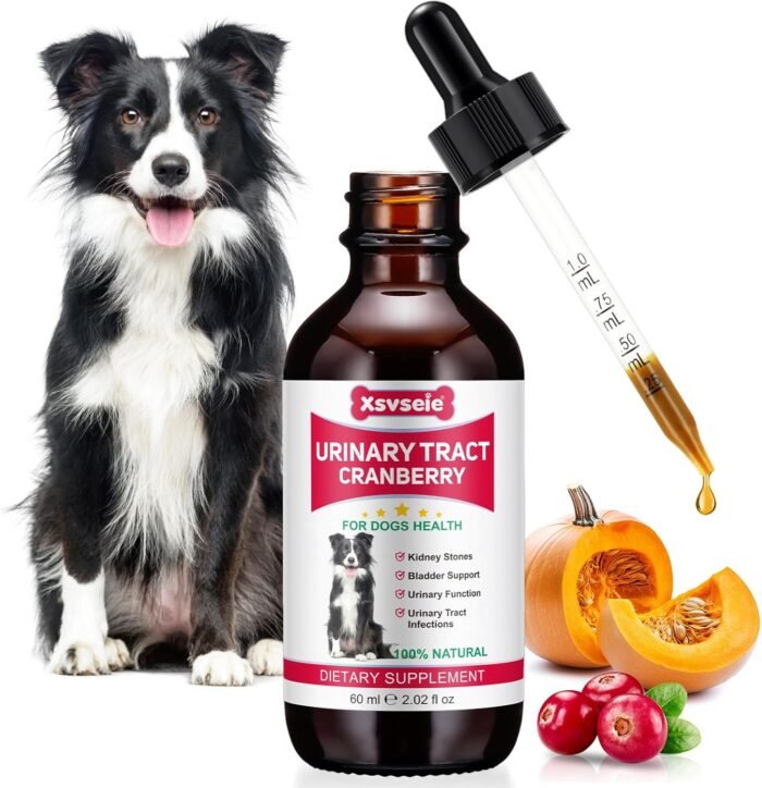 Dog UTI Treatment, Xsvseie Urinary Tract Drops for Dogs Natural Urinary Tract Infection Treatment Drops Natural Herbal Supplement with Cranberry Bladder Health for Dogs All Breeds