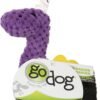 goDog Checkers Just for Me Dinos Bruto Squeaky Plush Dog Toy, Chew Guard Technology - Purple, Mini