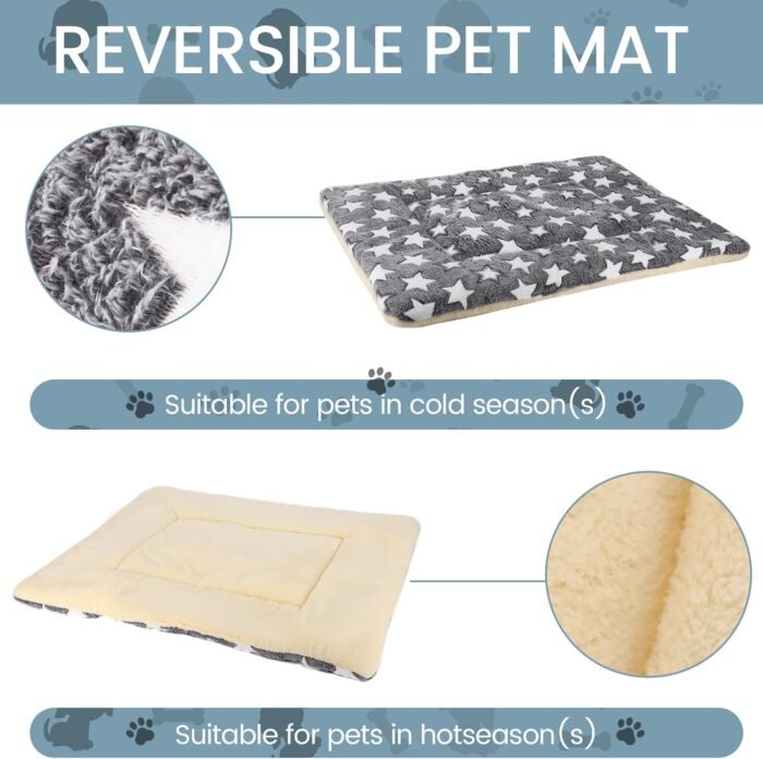 Dog Bed Dog mat Pet mat Dog Box mat Machine Washable Grey (33x23x1.5in)