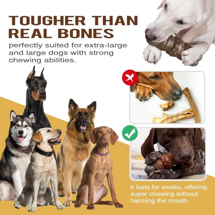 Dog Toys,Chew Toys for Aggressive Chewer,Large Dog Toys,Bone Chew Toys,Big Dog Toys for Cleaning Teeth,Consumable Coffee Wood,Relieving Boredom,Interacting,Strong,Large.Indoor,Outdoor.
