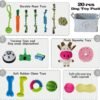 20Pcs Puppy Chew Toys for Teething, Dog Chew Toys with Rope Toys, Pet Dog Toothbrush, Treat Balls, Plush Toys and Squeaky Toys for Small Medium Dogs with Basket - Image 2