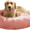 MFOX Calming Dog Bed (L/XL/XXL/XXXL) for Medium and Large Dogs Comfortable Pet Bed Faux Fur Donut Cuddler Up to 25/35/55/100lbs
