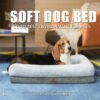 Orthopedic Dog Bed for Large Dogs, Bolster Sides Dog Sofa Bed with Removable Washable Cover & Non-Skid Bottom, Soft Pet Bed with Egg Foam Dog Couch for Sleeping, 36 x 23 Inch, Gray - Image 6