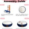 20in Washable Cat Beds for Indoor Cats - Round Donut Pet Bed for Cats, Small Dogs, Puppy, Kitten - Anti-Slip Bottom, Calming Bed Gift - Navy Blue - Image 7
