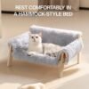 MEWOOFUN Cat Couch Bed, Pet Sofa for Indoor Cats Wooden Indoor Elevated Cat Beds with Removable Mattress Cover Suitable for Kitty, Puppy or Small Animal (Grey, Medium) - Image 5