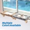 Cat Perch for Window Sill with Bolster - Orthopedic Hammock Design with Premium Hardwood & Robust Metal Frame - Cat Window Seat for Large Cats and Kittens - Natural Color Wood with Gray Bed - Image 4
