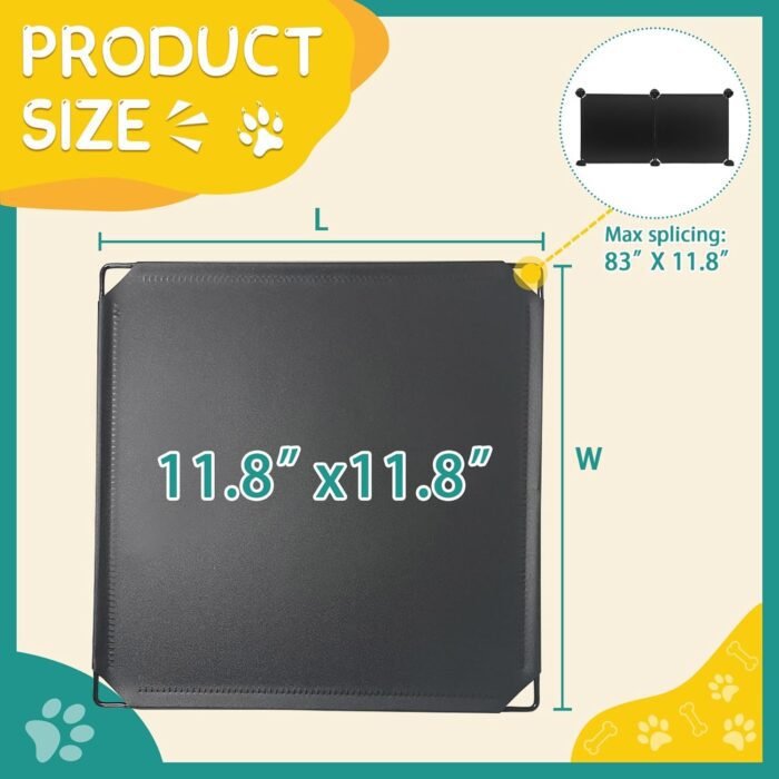 21 Pack Under Bed & Couch Blocker for Pets and Toys - 249" Length, 11.8" Height for One Side of Queen Bed | Includes Sticky Tape, Connectors & Zip Ties - Black