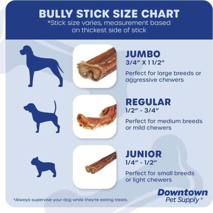 Downtown Pet Supply Bully Sticks for Dogs (6", 15-Pack Regular) Rawhide Free Dog Chews Long Lasting Non-Splintering Pizzle Sticks - USA Sourced Low Odor Bully Sticks for Small - Medium Dogs