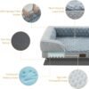 Orthopedic Dog Beds for Large Dogs, Waterproof Memory Foam Large Sized Dog Bed with Sides, Non-Slip Bottom and Egg-Crate Foam Big Dog Bed with Removable Washable Cover(Large,Light Grey) - Image 3