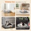 Nobleza Dog Bed Medium Size Dog, Plush Anti Anxiety Donut Round Orthopedic Dog Bed for Sleeping, Supportive Washable Calming Warming Soft Non-Slip Cat Beds for Indoor Cats Washable, 28in, Light Grey
