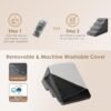 EHEYCIGA Curved Dog Stairs Ramp for High Beds 19.7" H, 4-Step Dog Steps for Small Dogs and Cats, Pet Stairs for High Bed Climbing, Non-Slip Balanced Pet Step Indoor, Grey