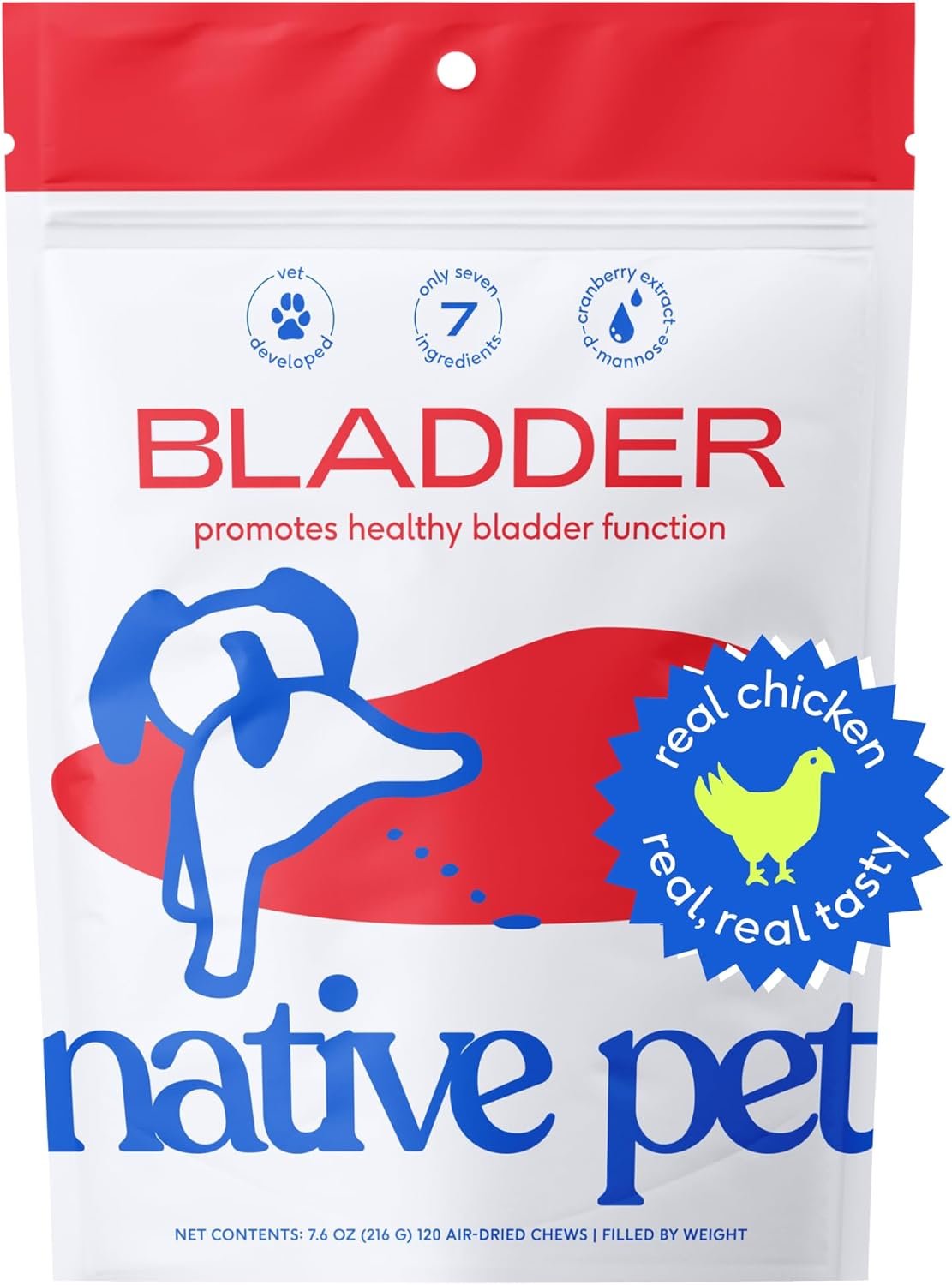 Native Pet Dog & Cat UTI Treatment – 120 Chicken Chews with Cranberry – Bladder Control for Urinary Tract Infection – UTI Medicine for Dogs – Urinary Tract Cat Food – Pet Health