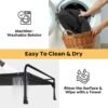Veehoo Elevated Raised Dog Bed-Cooling Outdoor Dog Cot Bed for Large Sized Dogs Three-Sided Fence Raised Pet Cot with Mesh & No-Slip Feet Dog Hammock Bed with Removable Bolster-47 x 29" Black - Image 7