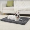 Washable Dog Bed Mat Reversible Dog Crate Pad Soft Fluffy Pet Kennel Beds Dog Sleeping Mattress for Large Jumbo Medium Small Dogs, 35 x 22 Inch, Gray - Image 3