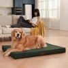 Outdoor Extra Large Dog Bed, Waterproof Dog Bed for Large Dogs, Orthopedic Egg Foam Pet Bed with Washable and Removable Oxford Cooling Cover, Dark Green - Image 5